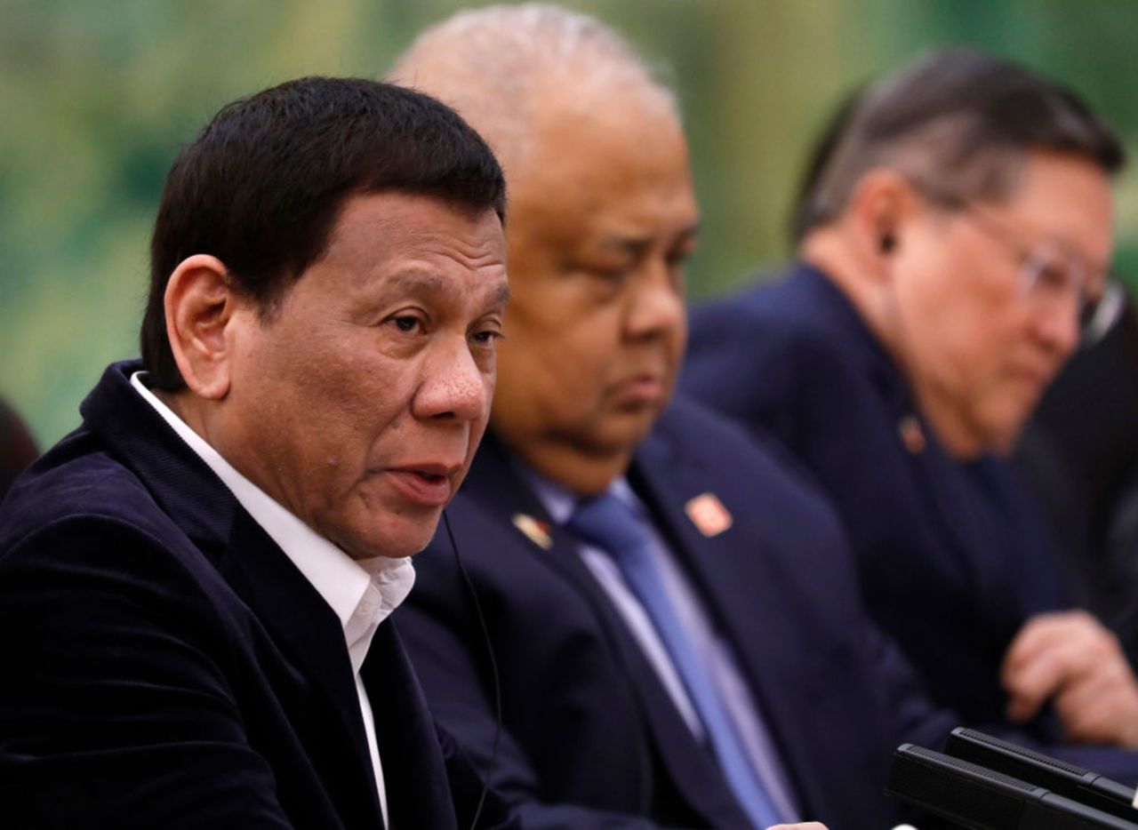 Philippine President Rodrigo Duterte at the Great Hall of the People in August 2019 in Beijing, China.