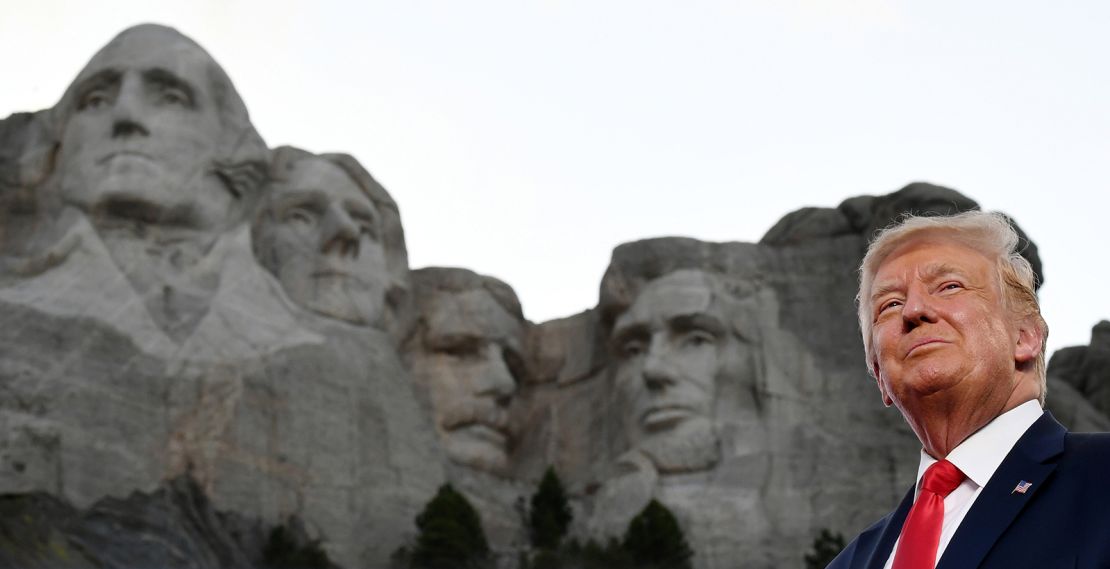 US President Donald Trump arrives for the Independence Day events at Mount Rushmore National Memorial in Keystone, South Dakota, on July 3.