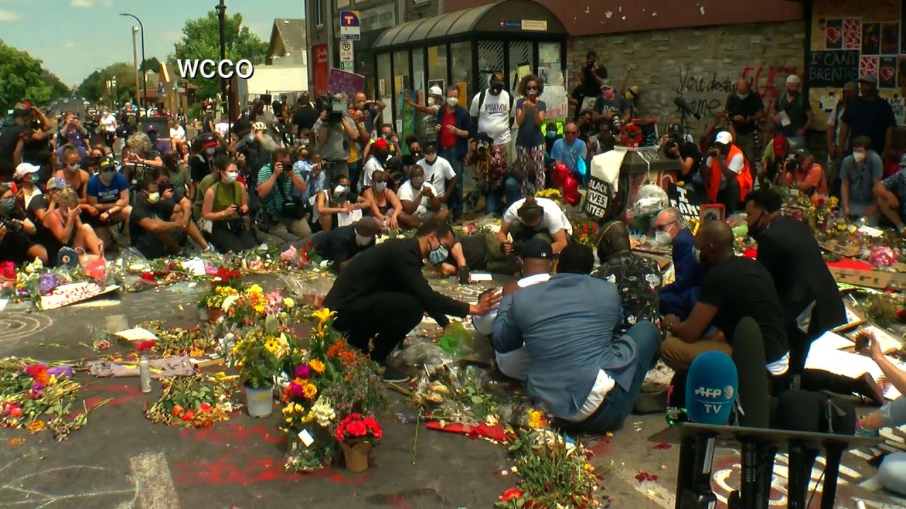 George Floyd's brother visits a memorial site in Minneapolis on June 1.