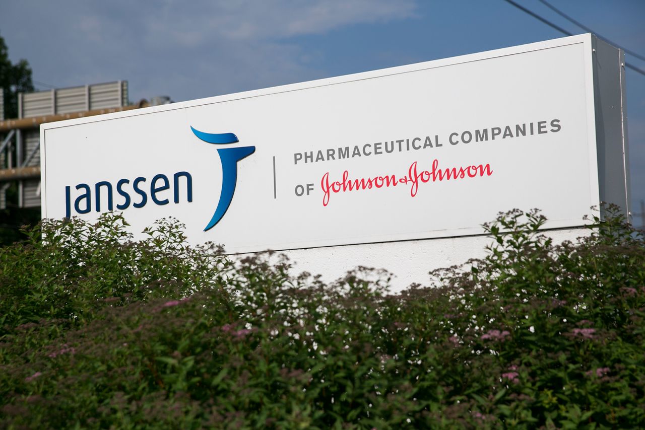 A logo sign outside of facility occupied by Janssen Pharmaceuticals, a subsidiary of Johnson & Johnson, in Somerville, New Jersey on May 31, 2015. 