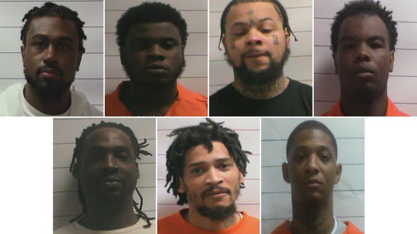 The remaining escaped inmates have been identified, from top left, as Lenton Vanburen, Gary Price, Antoine Massey and Corey Boyd. Bottom row, from left: Jermaine Donald, Leo Tate and Derrick Groves.
