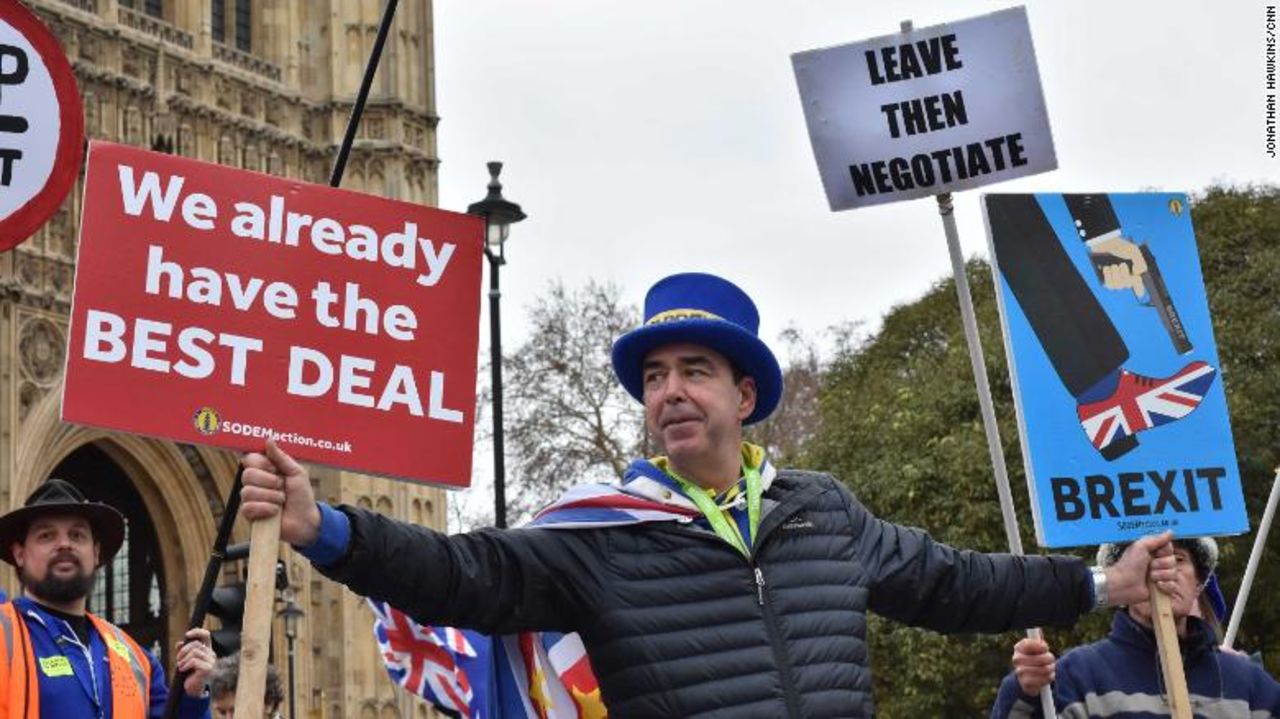 Remain campaigner "Stop Brexit Steve" is a regular face outside Parliament.