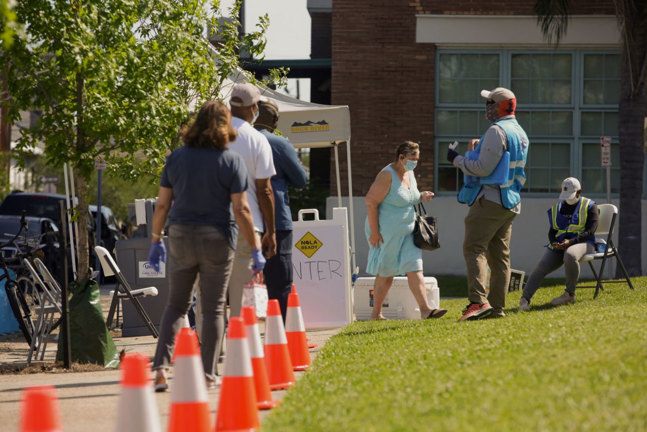 The New Orleans Health Department, LCMC Health, and LSU Health Sciences offer free coronavirus disease walk-up testing at the Treme Recreation Center in New Orleans on May 12.