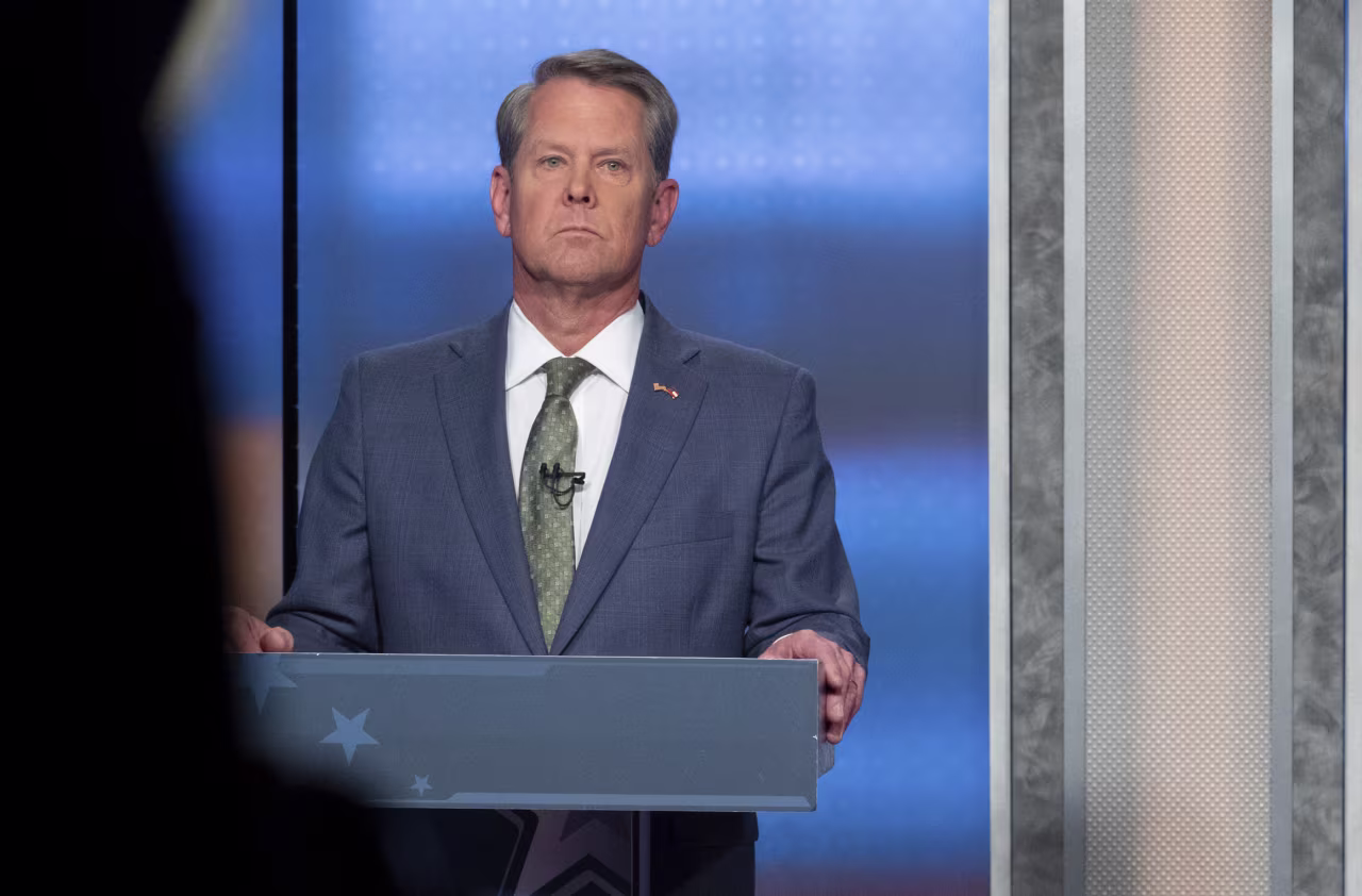 Kemp at the debate Sunday. 