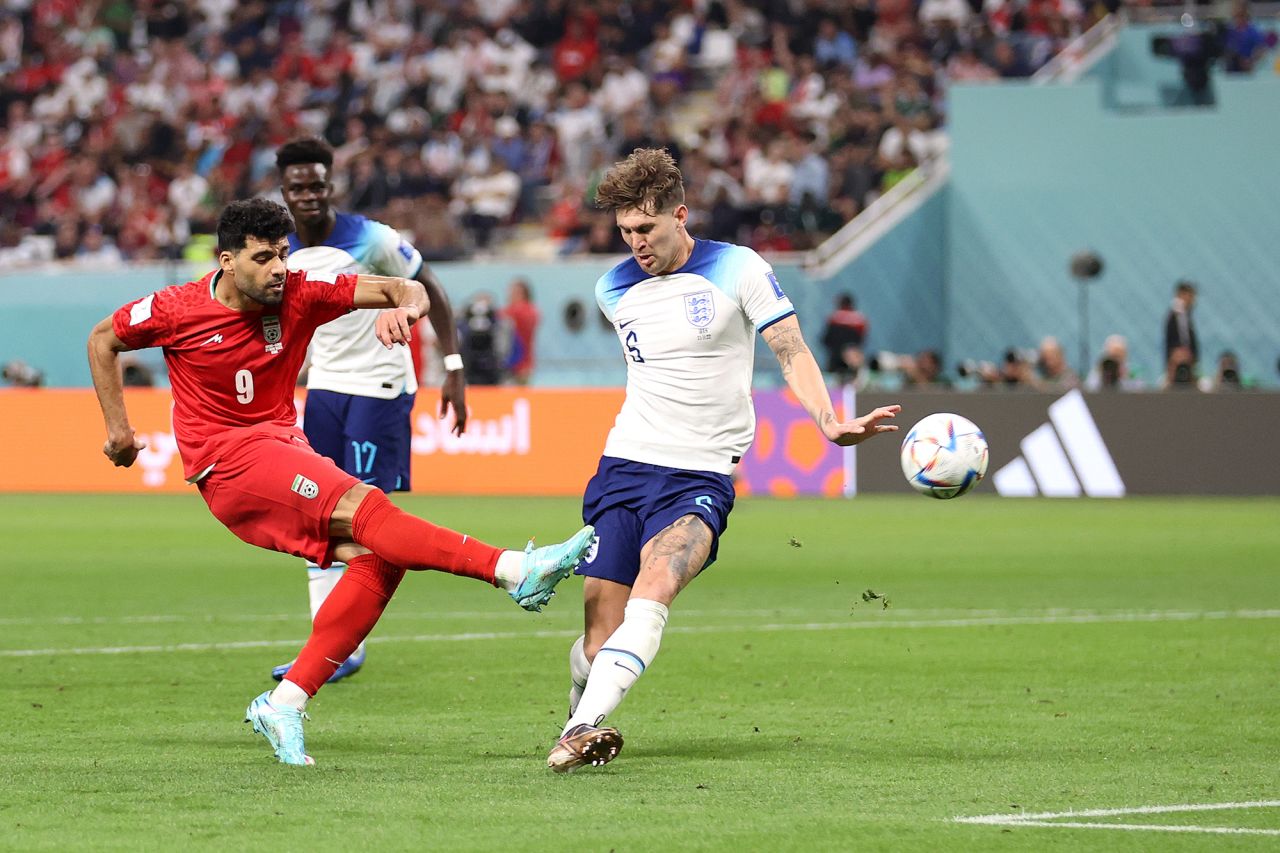 Mehdi Taremi scores Iran's first goal of the 2022 World Cup. 