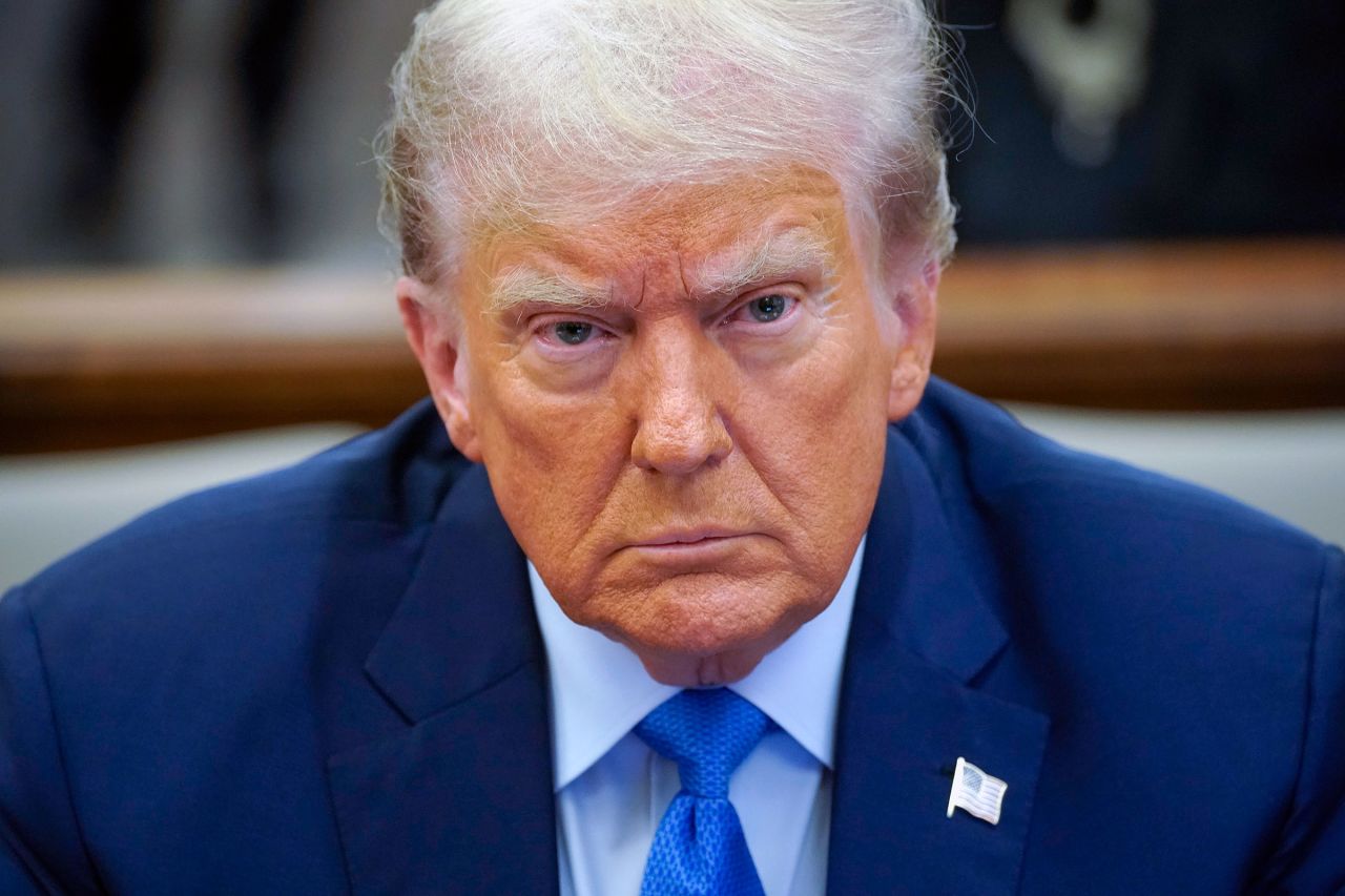 Former President Donald Trump waits to take the witness stand at New York Supreme Court on Monday.