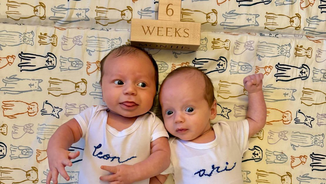 Leon and Ari Katz were six weeks old at the time of the alleged homicide and assaults in June.