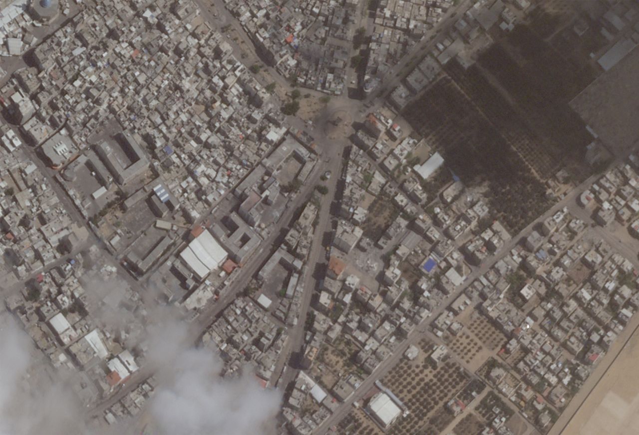 Deserted streets are seen in Rafah, Gaza, on May 15. 