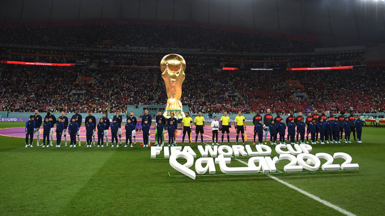 Croatia and Canada players take the field ahead of their match on Sunday, November 27.