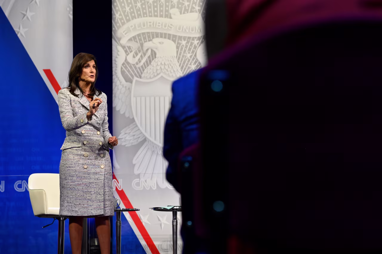 Nikki Haley answers a question during a CNN Republican Town Hall at Grand View University in Des Moines, Iowa, on Sunday, June 4. 