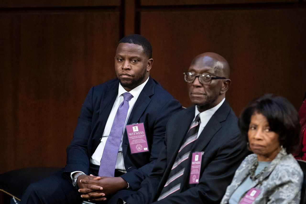 Jackson's parents, Johnny and Ellery Brown, sit in the audience Tuesday with Jackson's brother, Ketajh Brown.