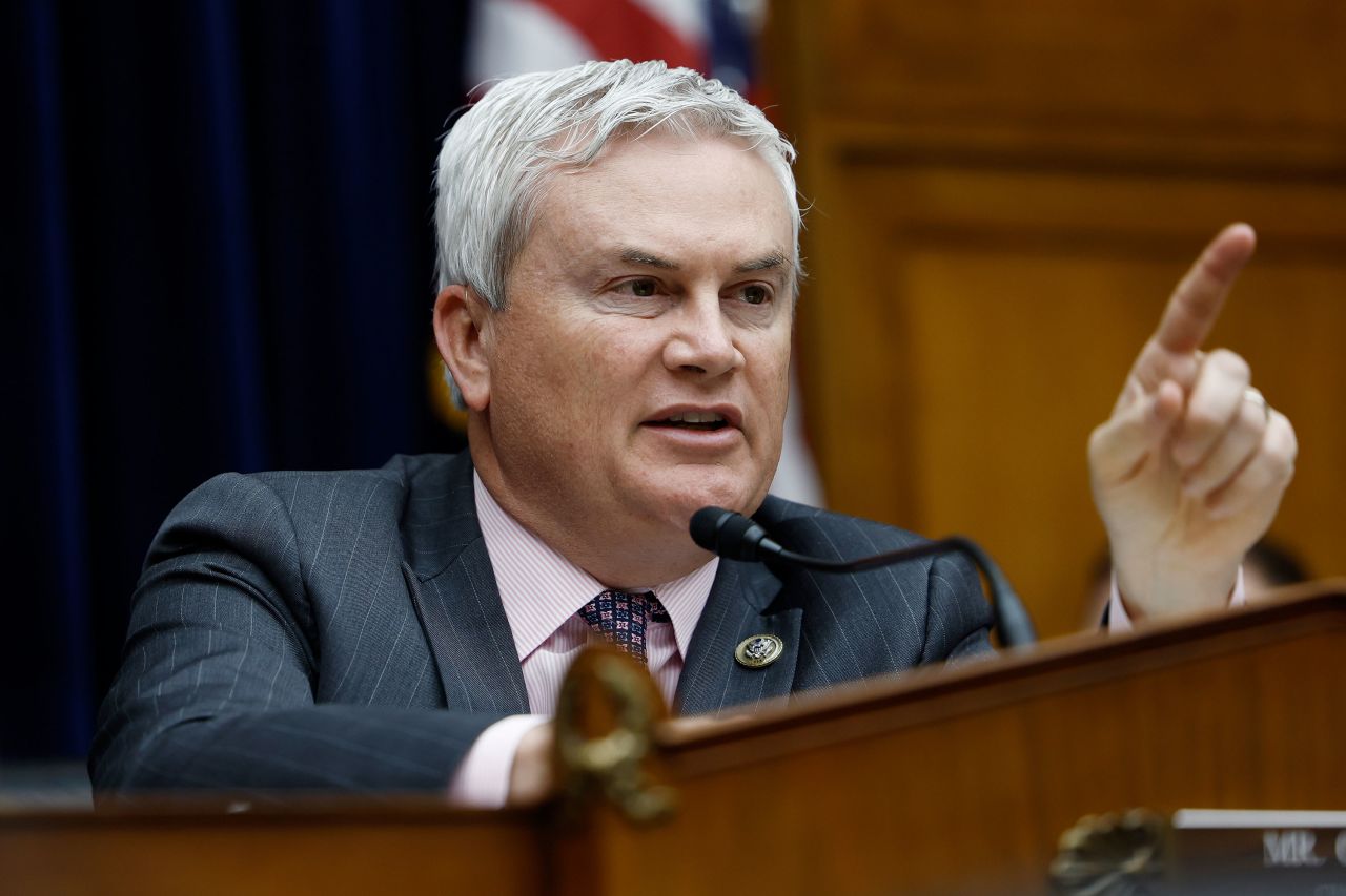 Rep. James Comer speaks during a House Oversight hearing in April.