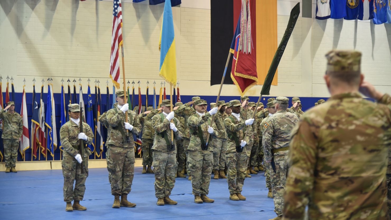 The Mississippi Army National Guard takes command of the Joint Multinational Training Group-Ukraine mission from the Arkansas Army National Guard on January 5, 2024.