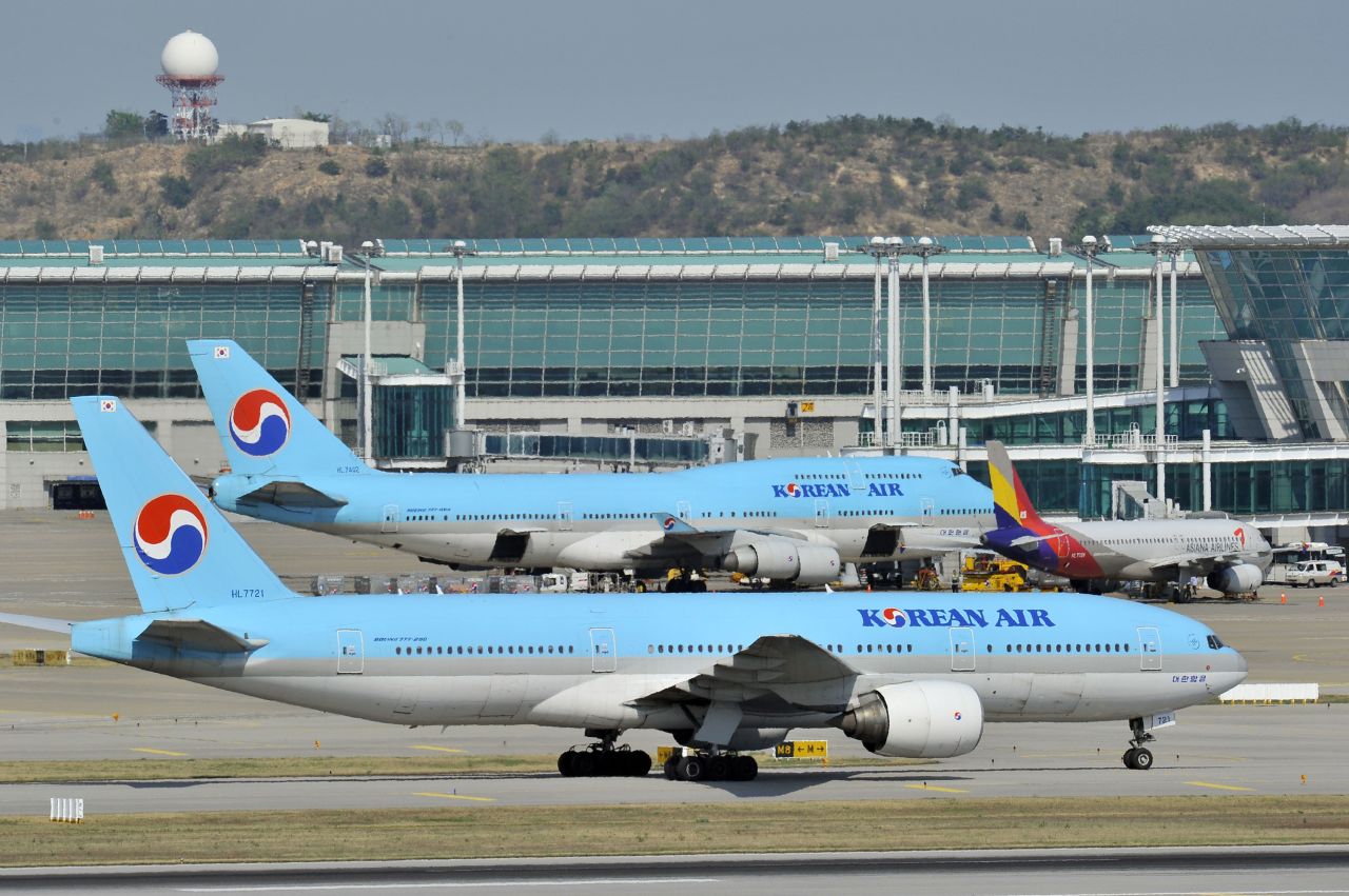 File photo of Korean Air planes at Incheon International Airport in 2012.