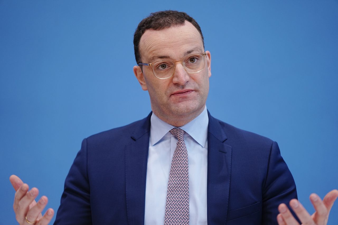 Jens Spahn (CDU), Executive Federal Minister for Health, gives a press conference on the development in the Corona pandemic at the Federal Press Conference on 3rd December 2021 in Berlin, Germany.