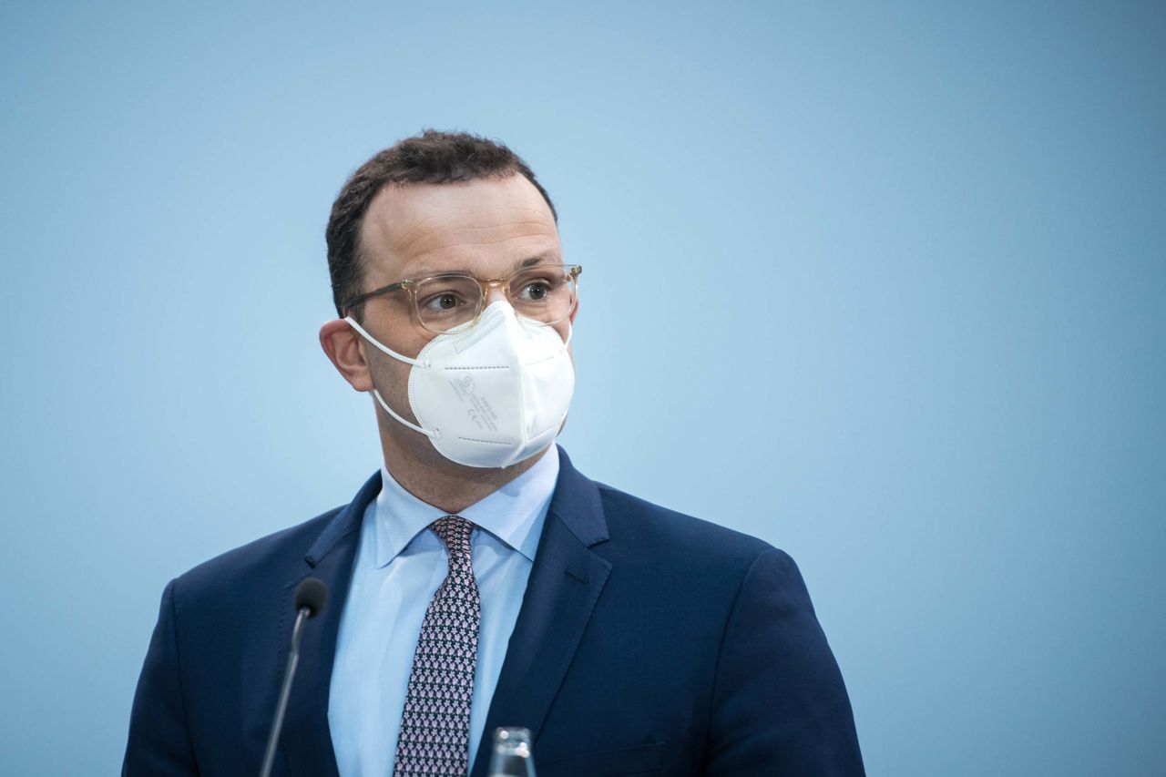 German Health Minister Jens Spahn arrives for a news conference on Friday, December 18, in Berlin, Germany.