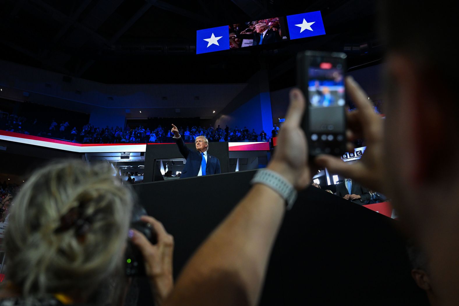 Trump returns to the Fiserv Forum to attend Day 2 of the convention on Tuesday.