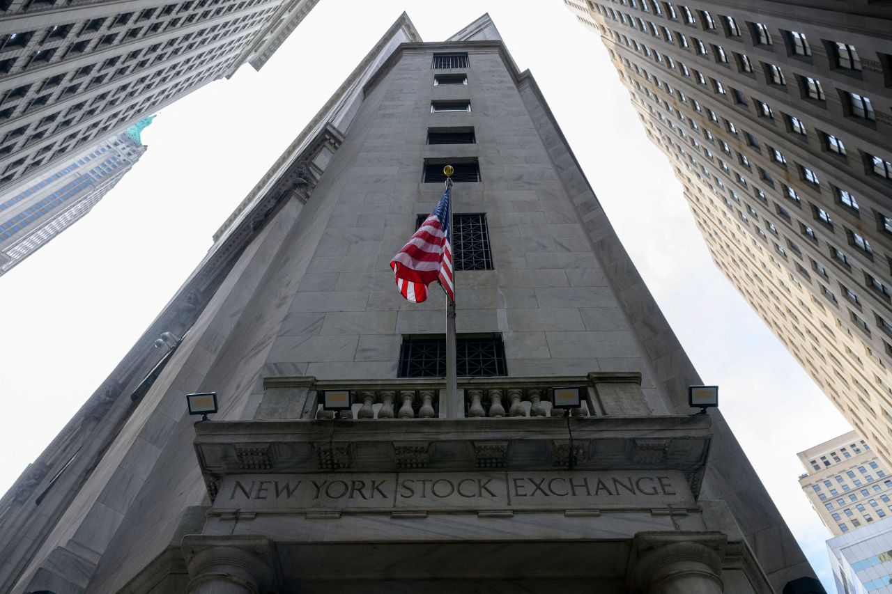 An exterior view of the New York Stock Exchange in New York on August 21. 