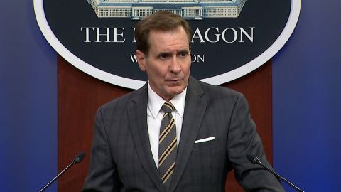 Pentagon press secretary John Kirby speaks at a briefing in Washington, DC, on August 20, 2021.