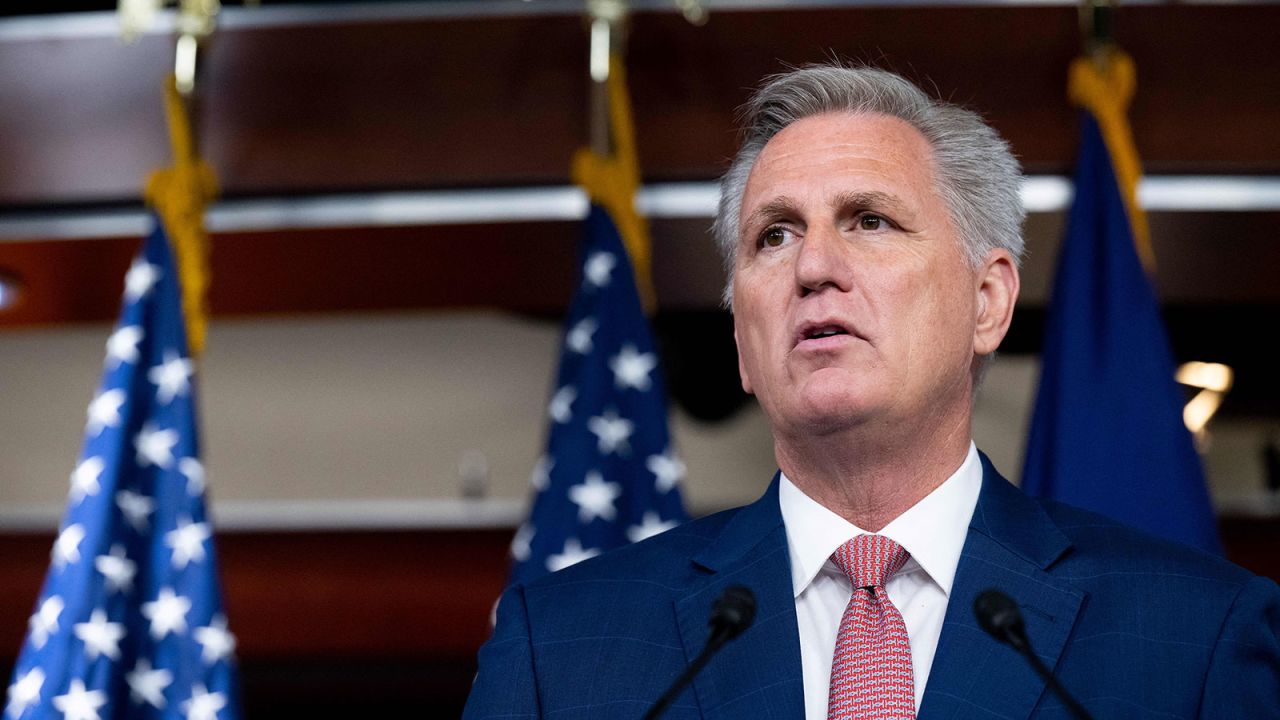 House GOP Leader Kevin McCarthy speaks in Washington, DC, in June.