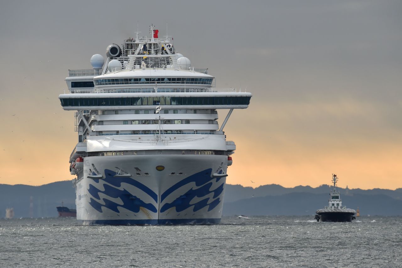 The Diamond Princess cruise ship in Yokohama port on February 6, 2020.