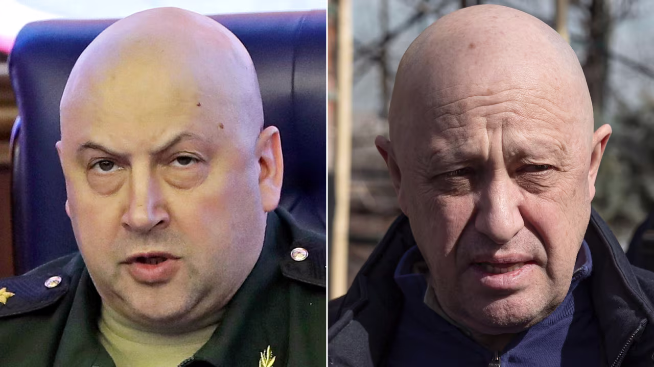 Sergey Surovikin, left, and Yevgeny Prigozhin