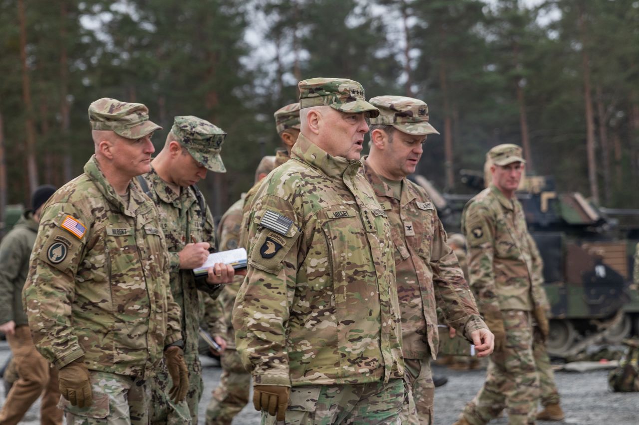 Chairman of the Joint Chiefs of Staff Gen. Mark Milley visited a site in Germany where the US is training Ukrainian forces on January 16.