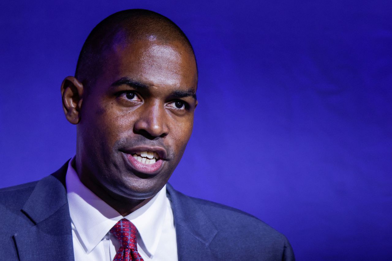 New York Lt. Gov. Antonio Delgado speaks at an election night watch party in New York on June 28, 2022. 