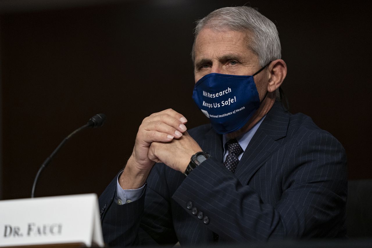 Dr. Anthony Fauci testifies at a hearing of the Senate Health, Education, Labor and Pensions Committee on September 23, in Washington.