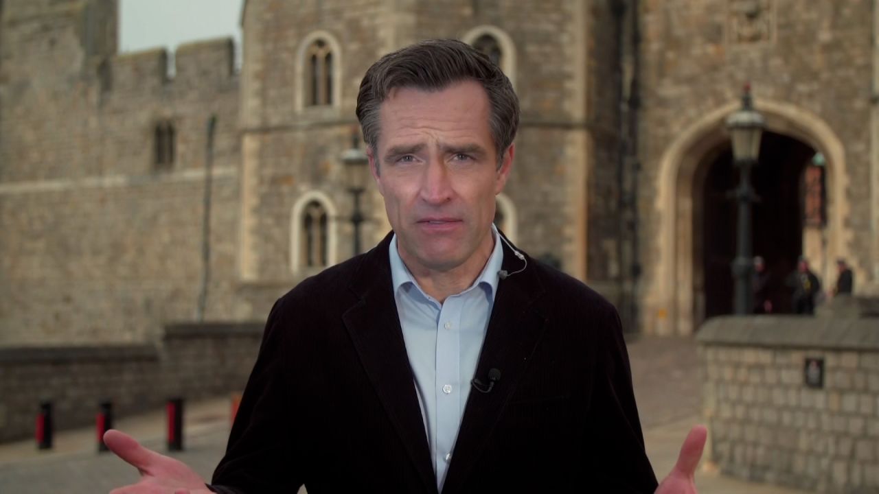 CNN's royal correspondent Max Foster speaks outside outside Windsor Palace in Windsor, England, on March 8.