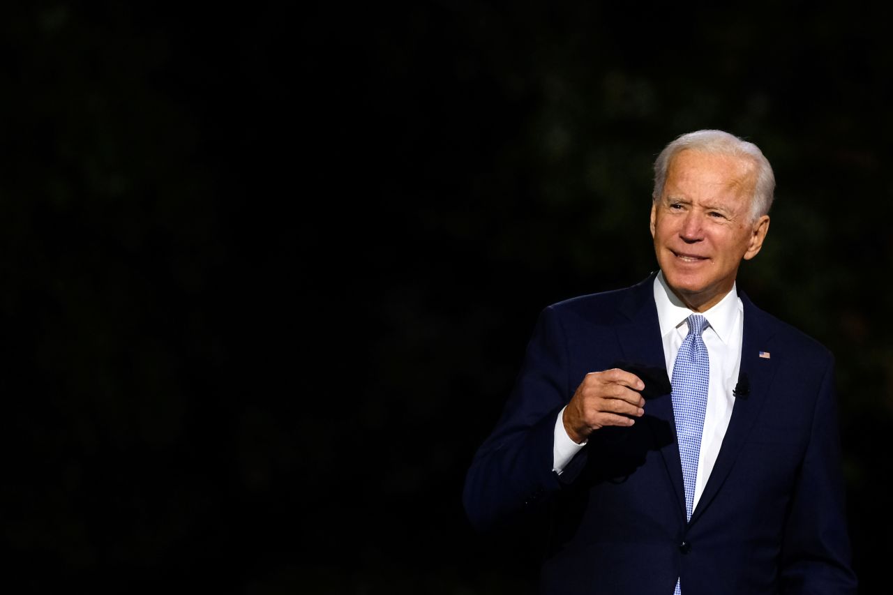 Democratic presidential nominee Joe Biden speaks at the CNN Presidential Town Hall in Scranton, Pennsylvania, on Thursday.