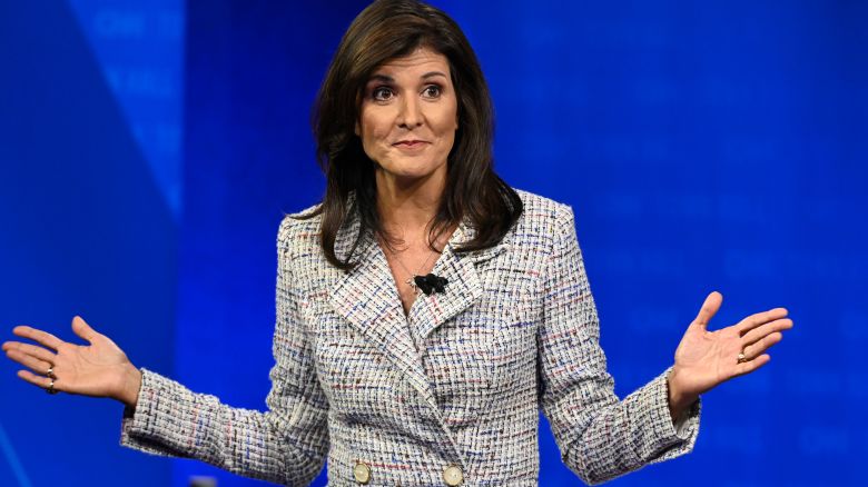 Nikki Haley participates in a CNN Republican Town Hall moderated by CNN’s Jake Tapper at Grand View University in Des Moines, Iowa, on Sunday, June 4. 