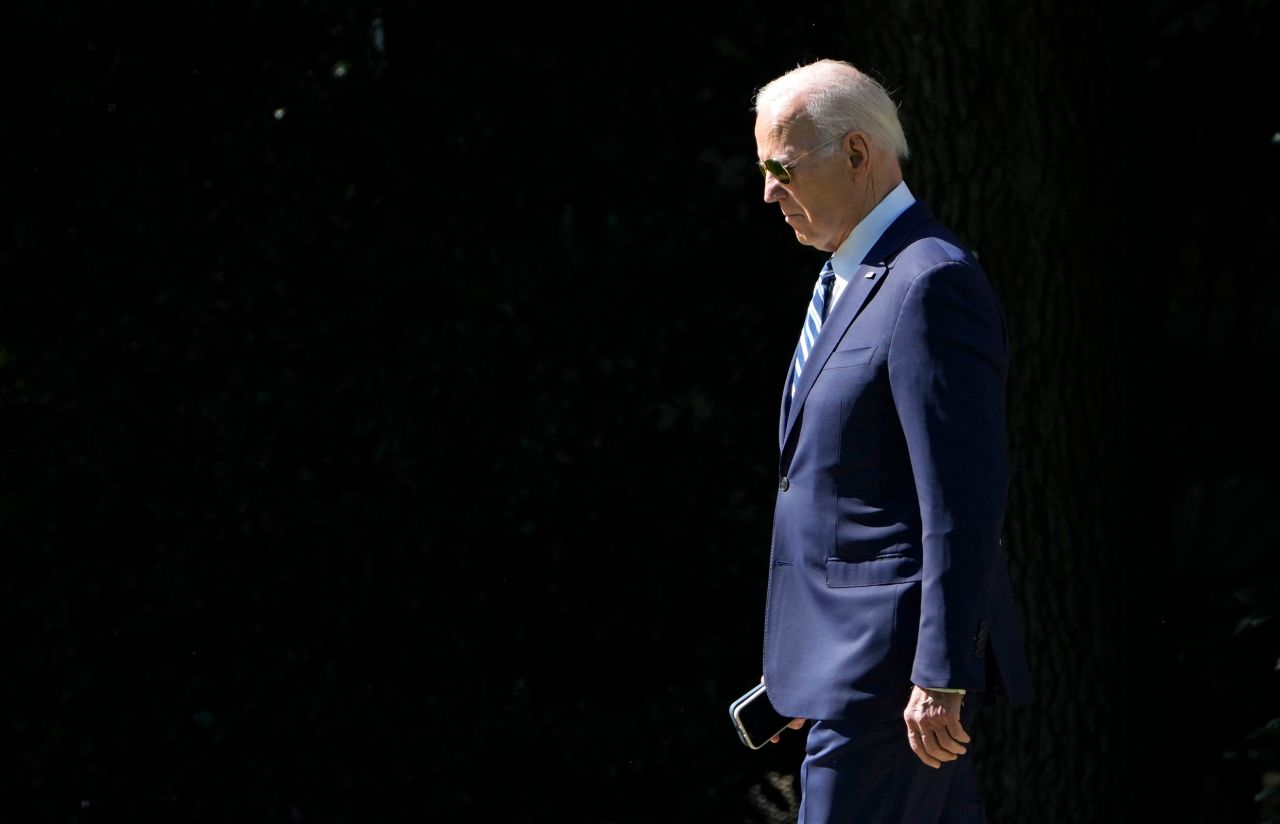 President Joe Biden walks towards Marine One on the South Lawn of the White House in Washington, DC, on Friday.