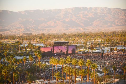 An aerial view of the 2019 Coachella Valley Music and Arts Festival in Indio, California.