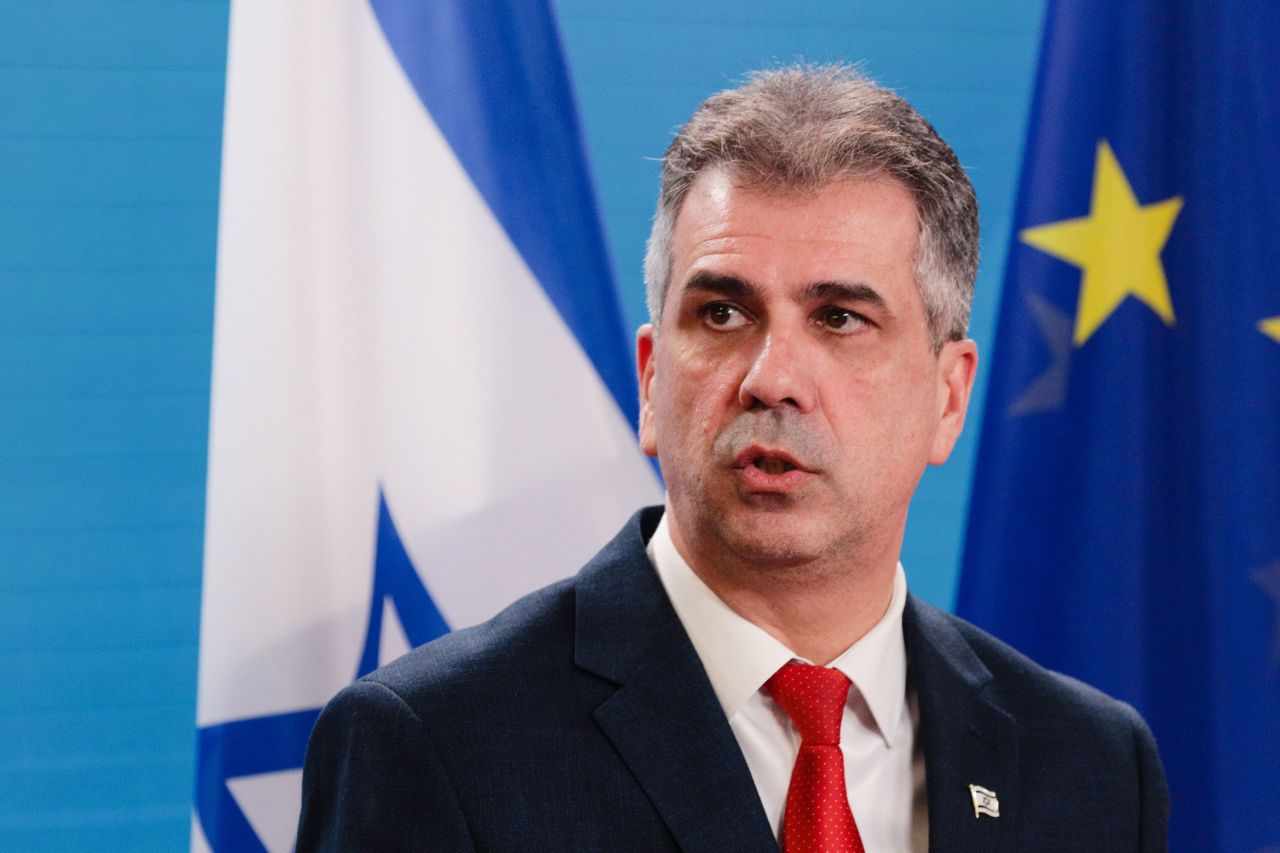 Israeli Foreign Minister Eli Cohen speaks in Berlin in February.