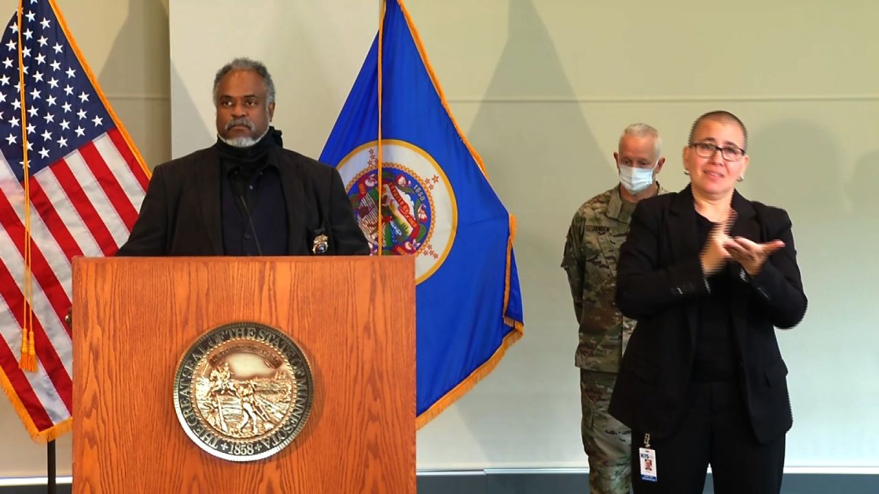 John Harrington, commissioner of Minnesota's Department of Public Safety speaks at a news conference in St. Paul, Minnesota, on May 29.