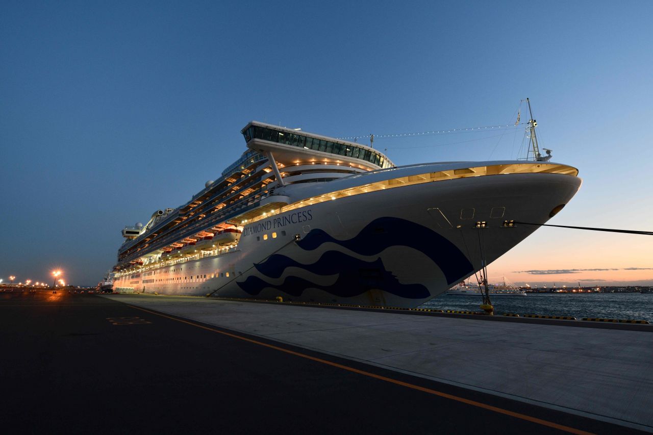 The Diamond Princess cruise ship in Yokohama port on February 6, 2020. 