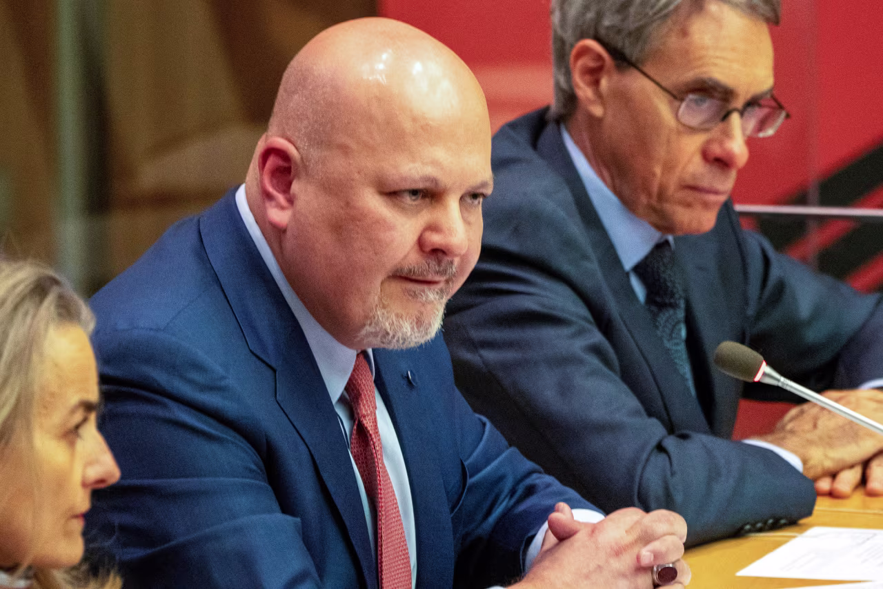 International Criminal Court Prosecutor, Karim A.A, Khan QC, speaks during an informal meeting of the United Nations Security Council at the United Nations Headquarters in New York City, on April 27.