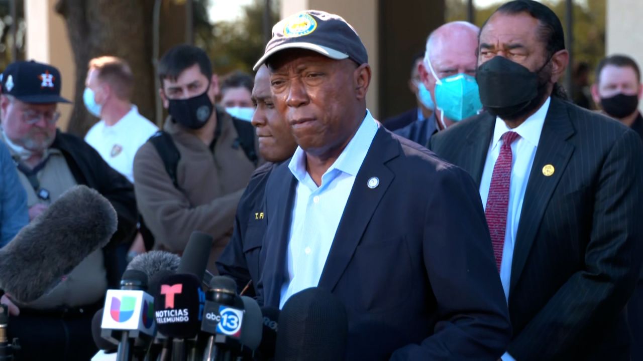 Houston Mayor Sylvester Turner speaks during a press conference in Houston on November 6.