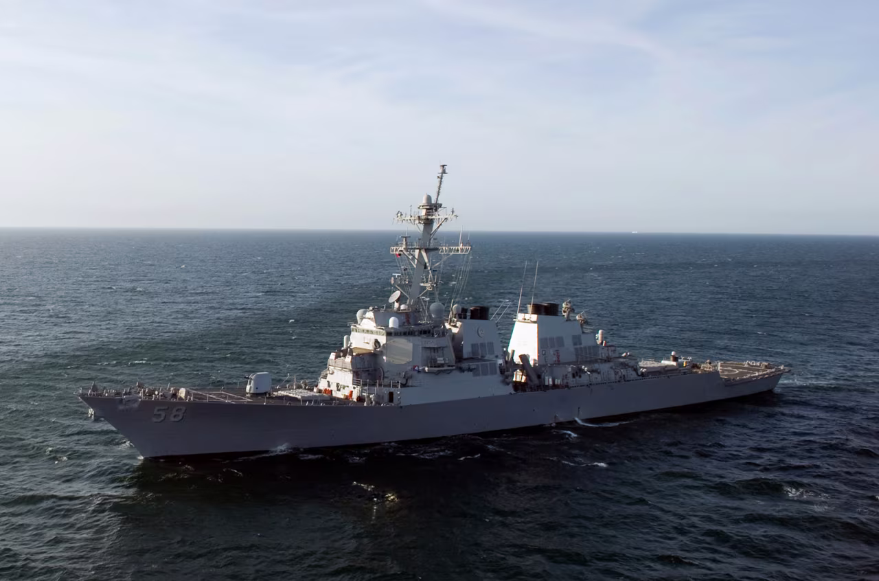 US Navy destroyer USS Laboon (DDG 58) in the Atlantic Ocean on March 12, 2012.