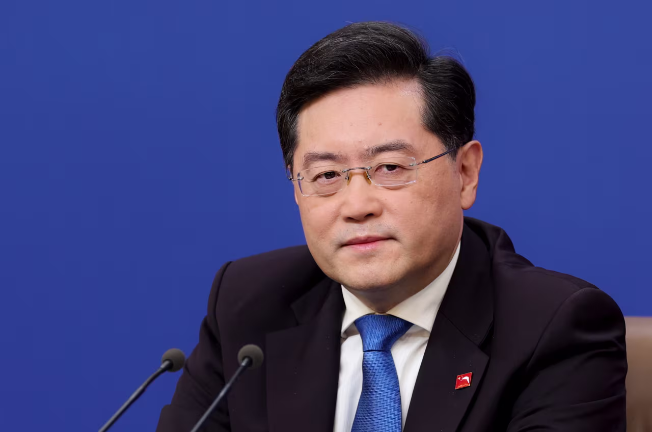 China's Foreign Minister Qin Gang attends a press conference in Beijing on March 7. 