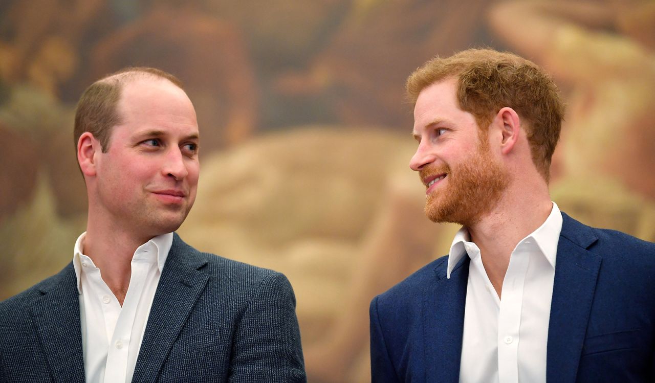 Prince William, Duke of Cambridge and Prince Harry attend the opening of the Greenhouse Sports Centre on April 26, 2018 in London.