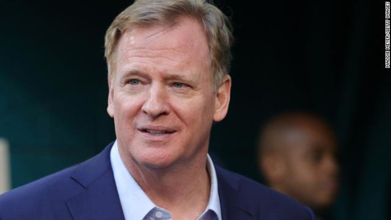 NFL Commissioner Roger Goodell before Super Bowl LIV between the Kansas City Chiefs and the San Francisco 49ers at Hard Rock Stadium on February 2 in Miami, Florida.