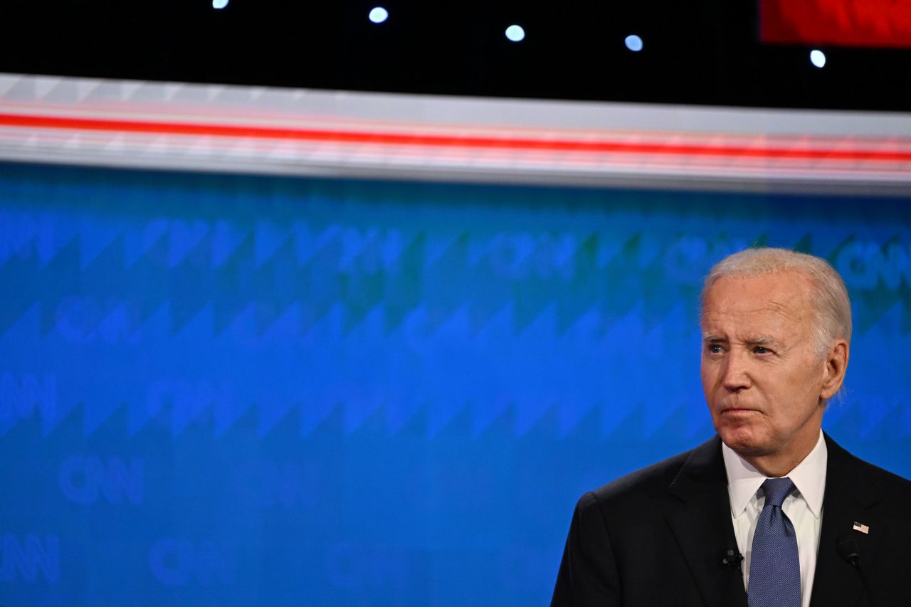President Joe Biden participates in the CNN Presidential Debate in Atlanta on June 27.
