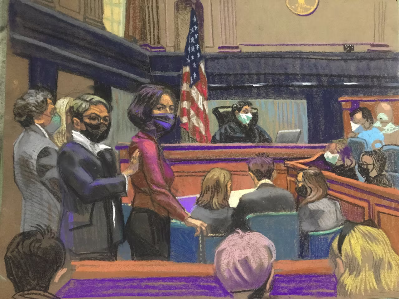 Sketch of Ghislaine Maxwell in court on Wednesday, December 29. 