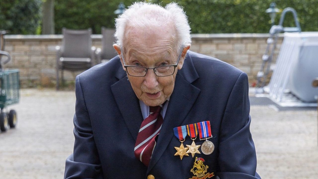 An undated family photo of Tom Moore, a 99-year-old war veteran raising funds for the UK's National Health Service.