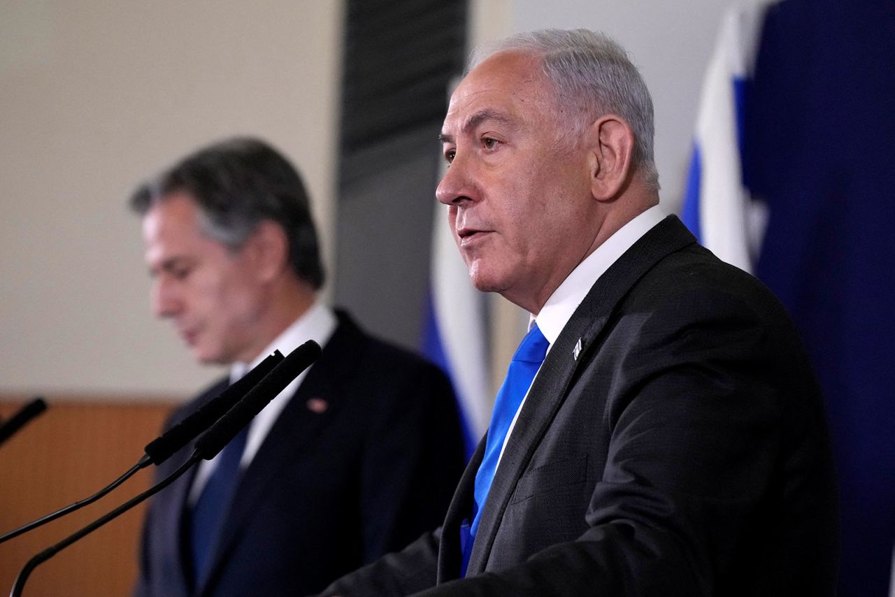 Israeli Prime Minister Benjamin Netanyahu makes a statement to the media in Tel Aviv on Thursday.