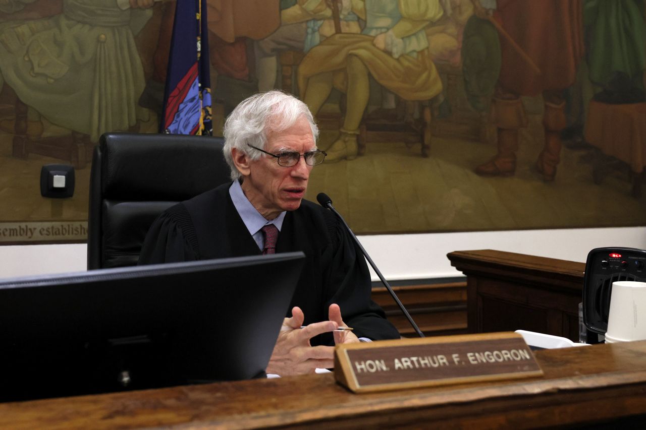 Justice Arthur Engoron presides over the civil fraud trial of former President Donald Trump at New York Supreme Court on Monday.