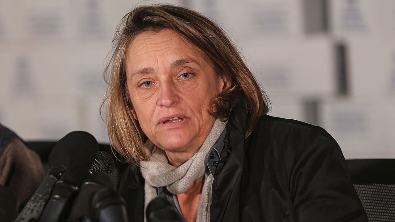 Lynn Hastings, United Nations humanitarian affairs coordinator, is seen at a news conference in Gaza on January 31.