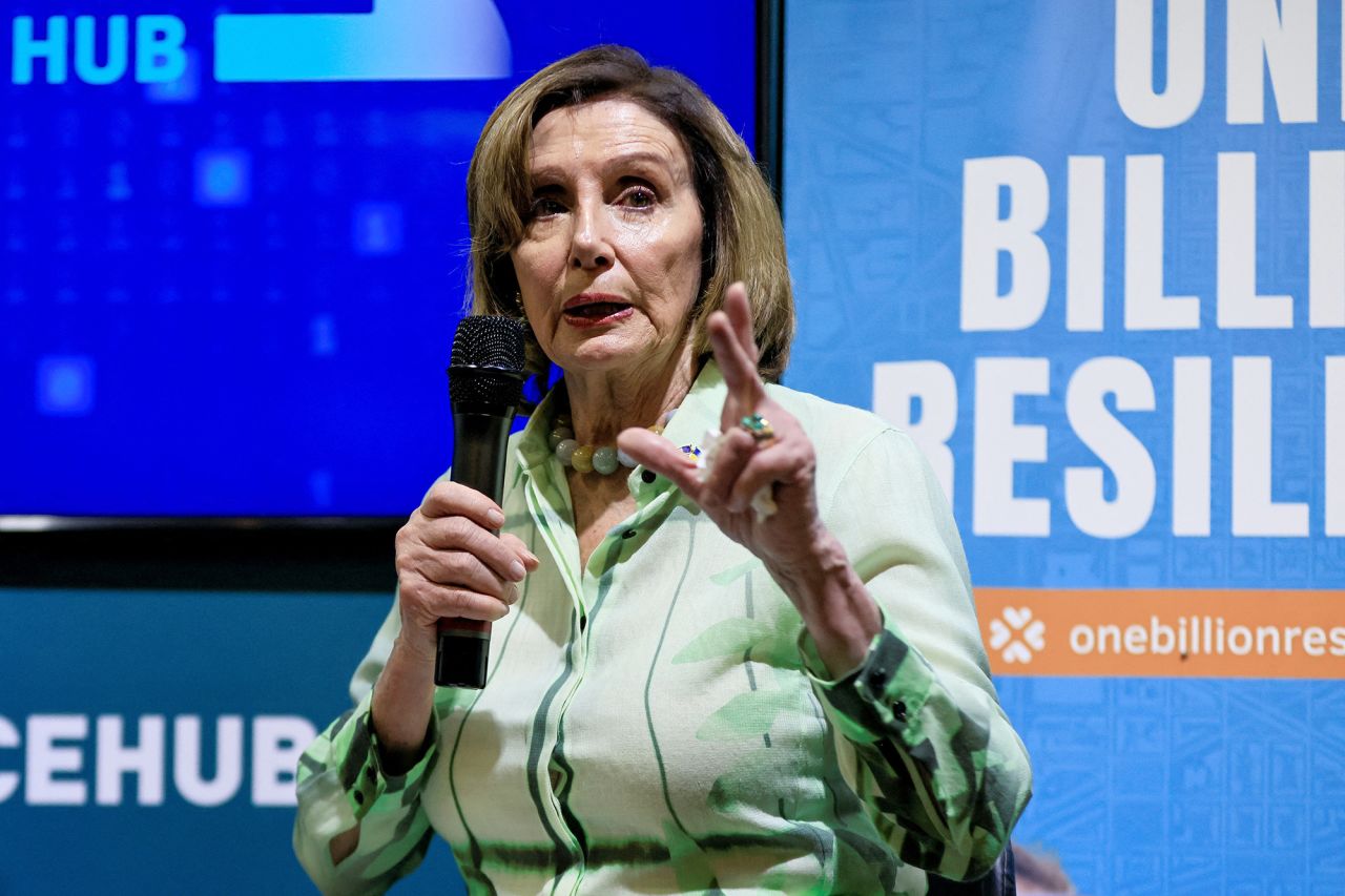 U.S. House Speaker Nancy Pelosi at the COP27 climate summit in Sharm el-Sheikh, Egypt, on November 10.